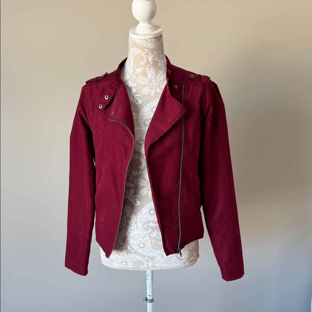 Staccato Deep Red Moto Jacket sz S